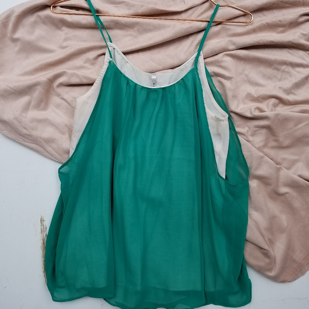 Sleevless Teal Blouse